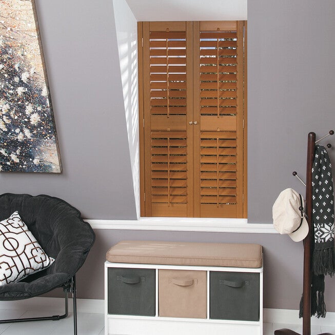 2¼" Plantation Faux Wood Interior Shutter, OAK, hi-res image number 0