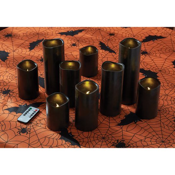 Remote-Controlled LED Candles, Set of 9, BLACK, hi-res image number null