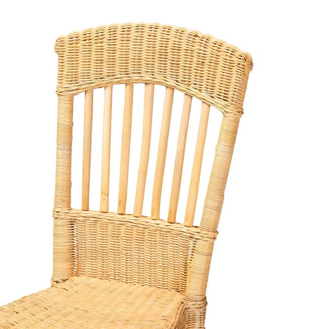 Barito Modern Bohemian Natural Brown Rattan Dining Chair, , alternate image number 4
