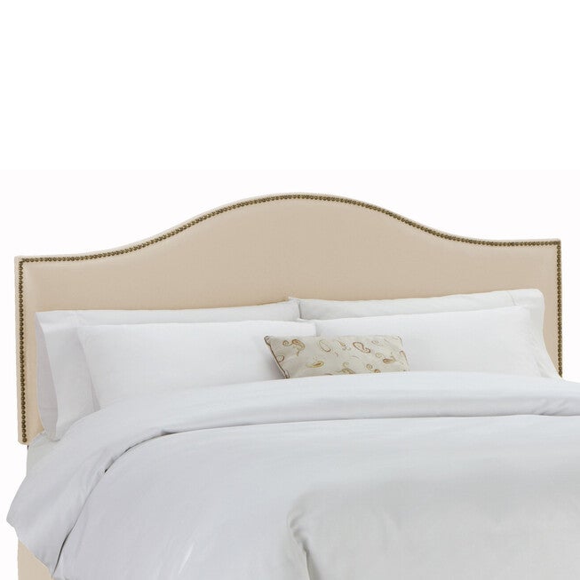 King Size Upholstered Curved Top Nail Button Border Headboard, 78 inchesLx4 inchesWx51 inchesH, , on-hover image number 1