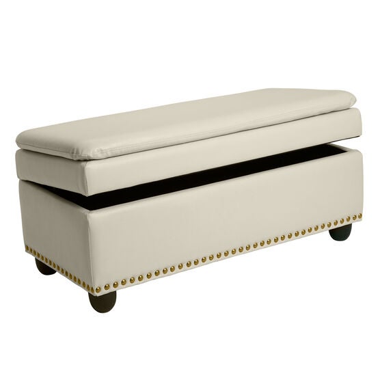 400 lbs. Weight Capacity Extra Wide Studded Ottoman, , alternate image number null