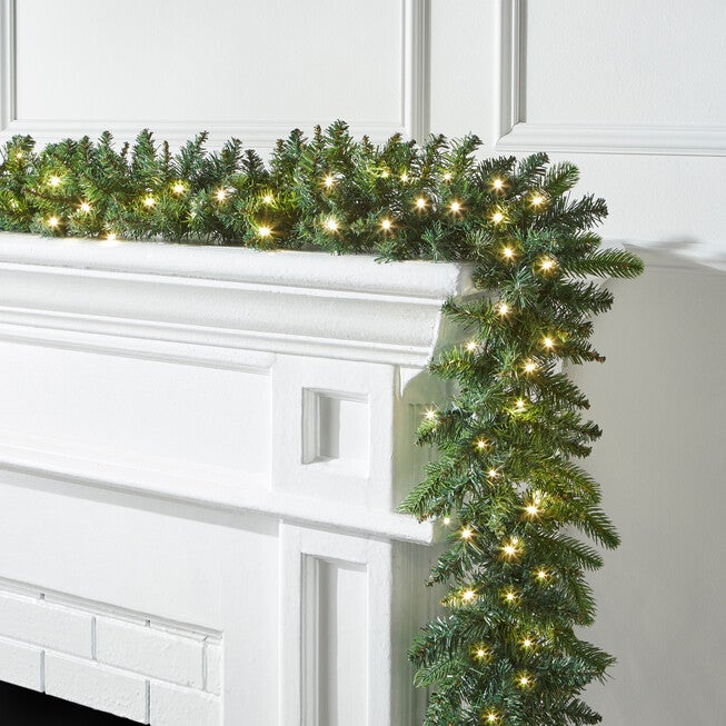 Pre-Lit Arrow-Tip 6' Garland, LIGHTS, hi-res image number null