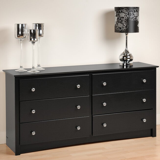 Sonoma Black 6-Drawer Dresser, BLACK, hi-res image number 0