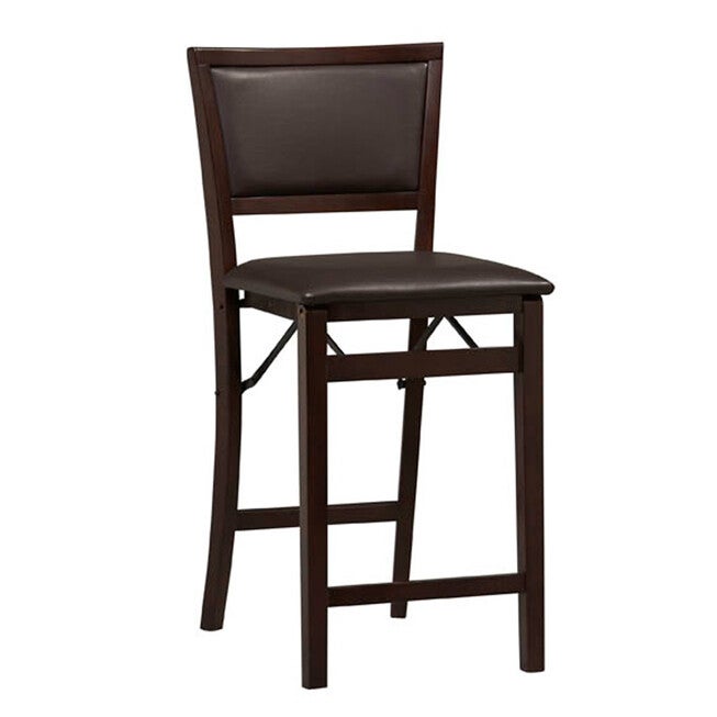 Triena Pad Back Folding Counter Stool 24 inches, ESPRESSO, hi-res image number null