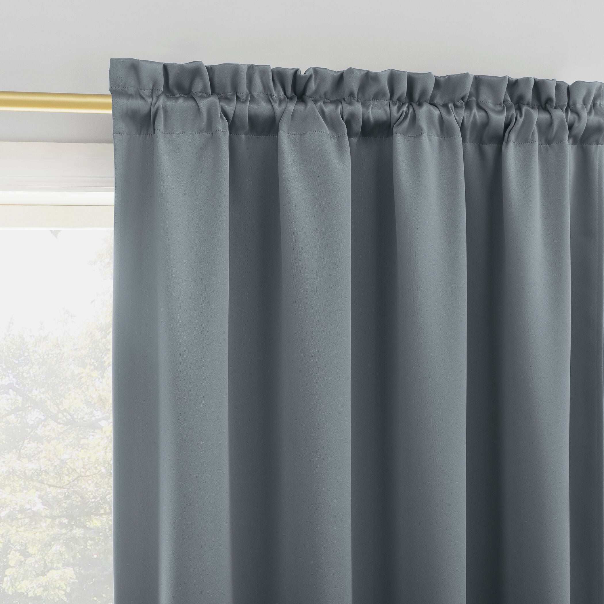 Sun Zero&trade; Blackout Greenwich Rod-Pocket Panel, TEAL, on-hover image number 1