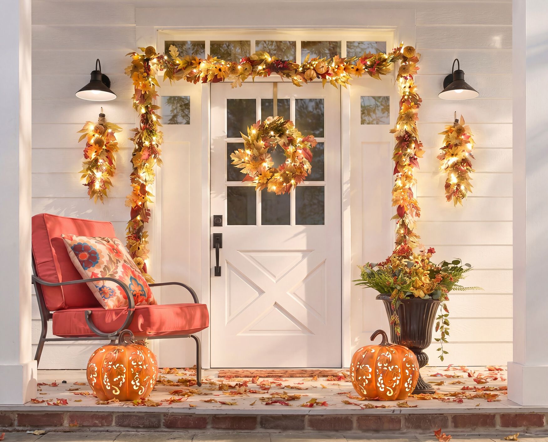 24 inches Pre-Lit Harvest Daisy Wreath, , alternate image number 2