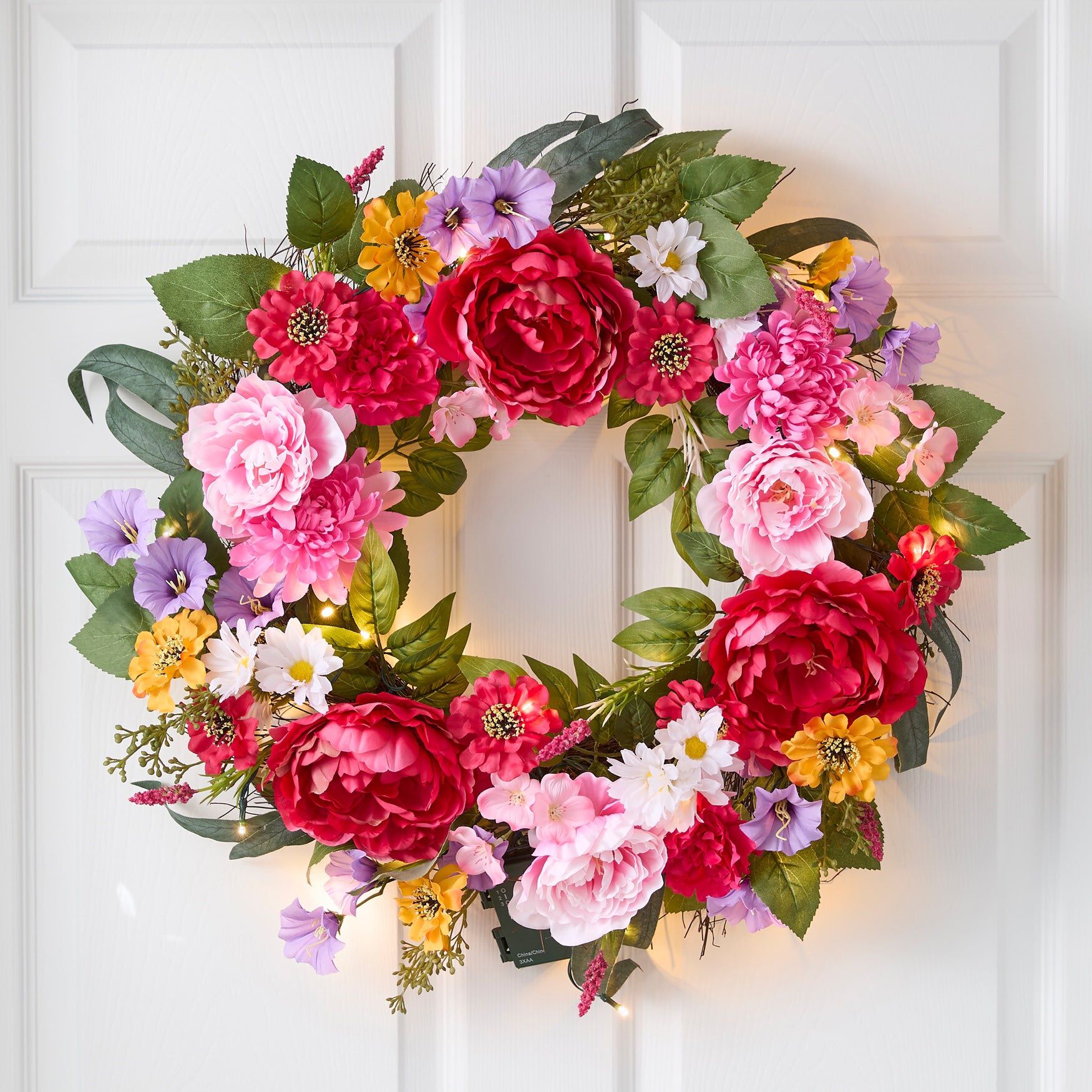 24" Pre-Lit Mia Spring Wreath