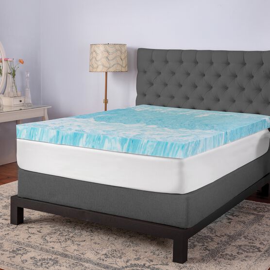 Sensorpedic 4 Inch Gel Swirl Memory Foam Mattress Topper Plus