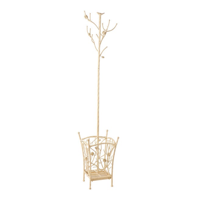 Bird and Branch Antique Metal Hall Tree, FRENCH VANILLA, hi-res image number null