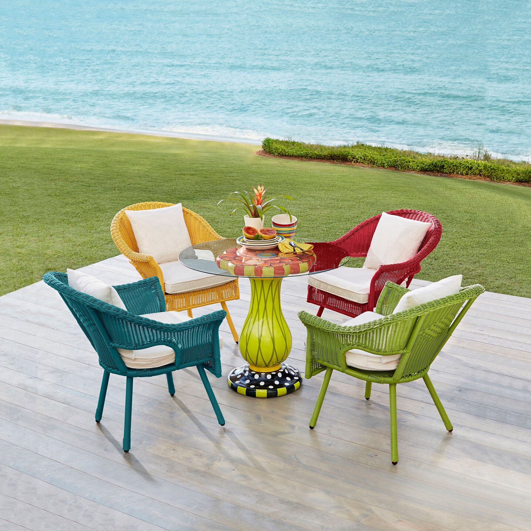 Roma Hand Woven Resin Wicker Stacking Chair
