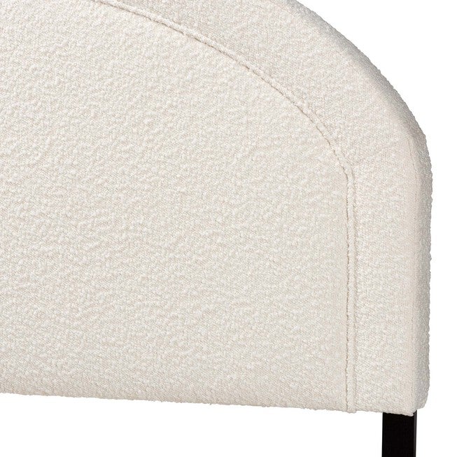 Fiana Modern Cream Boucle Fabric Queen Size Headboard, , alternate image number null