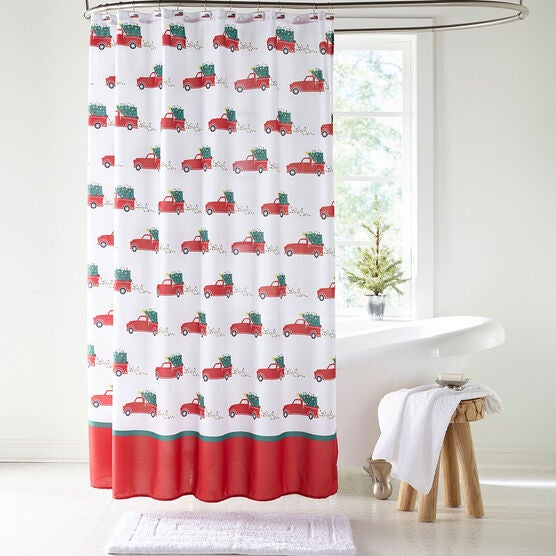 13 Pc Holiday Shower Curtains Plus Size Indoor Christmas Decor