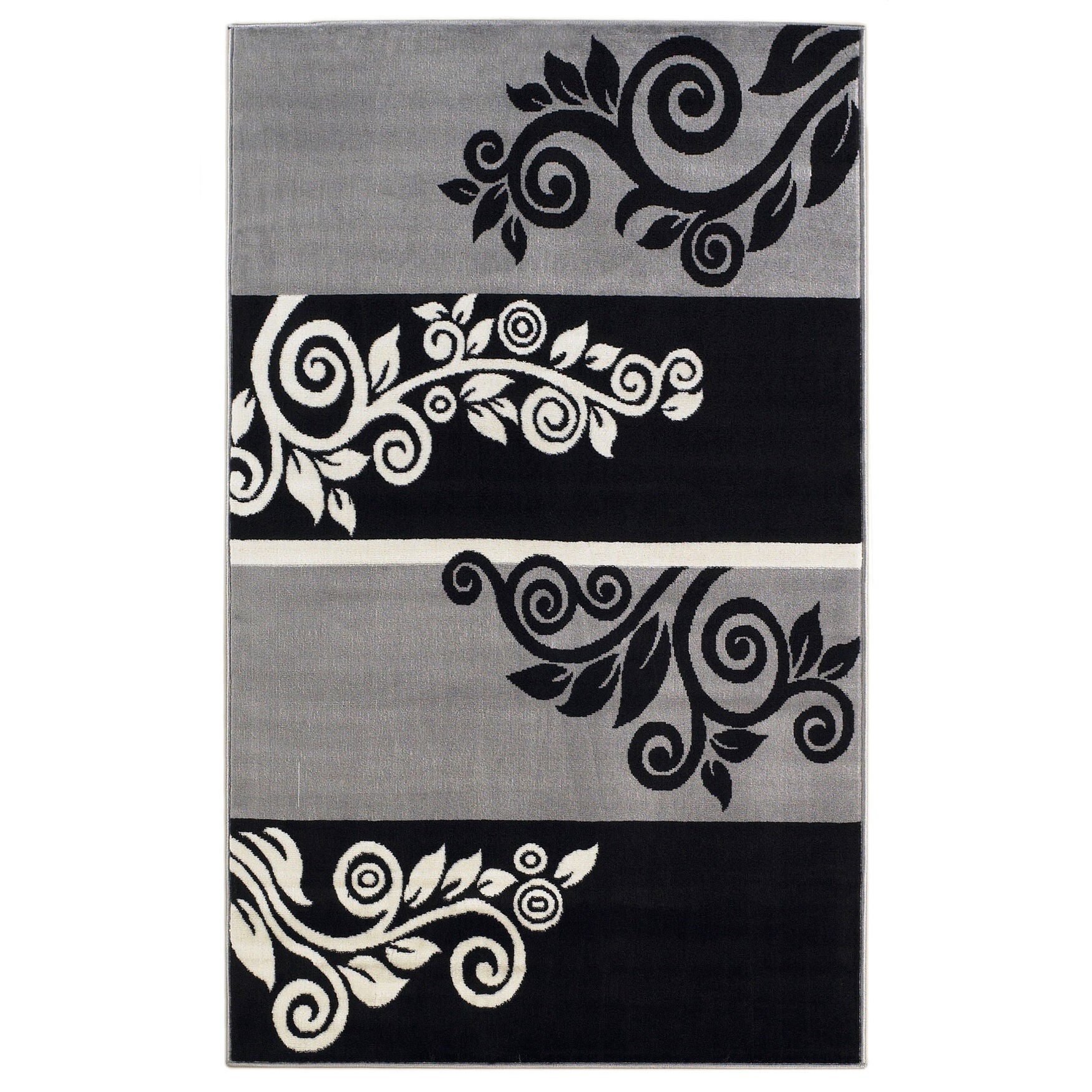 Capri Black/Grey 5' x 7' Area Rug, BLACK GREY, hi-res image number 0