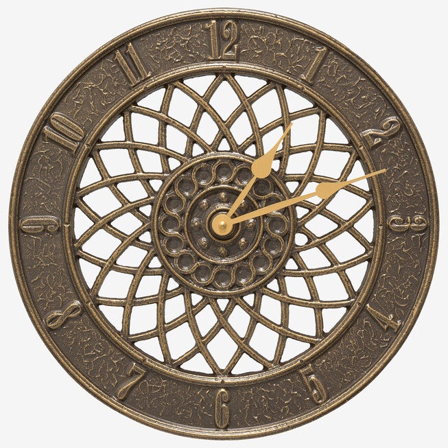 Spiral 14 inches Indoor Outdoor Wall Clock, FRENCH BRONZE, hi-res image number null