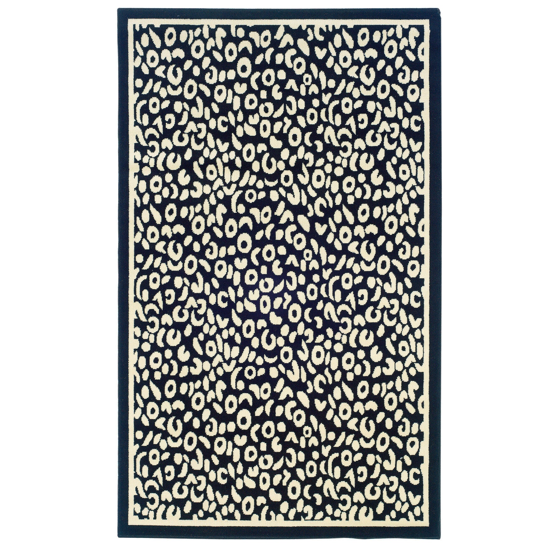Capri Black/White 5' x 7' Area Rug, BLACK WHITE, hi-res image number 0
