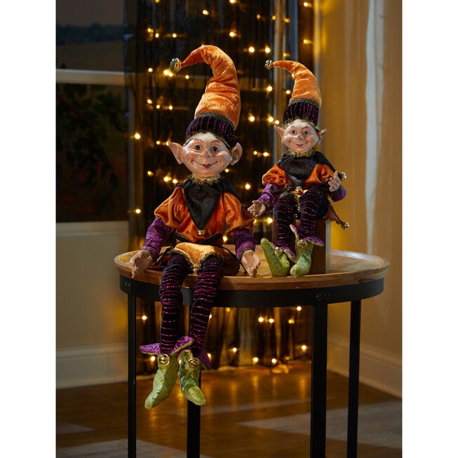 24 inches Posable Halloween Elf, ORANGE, hi-res image number 0