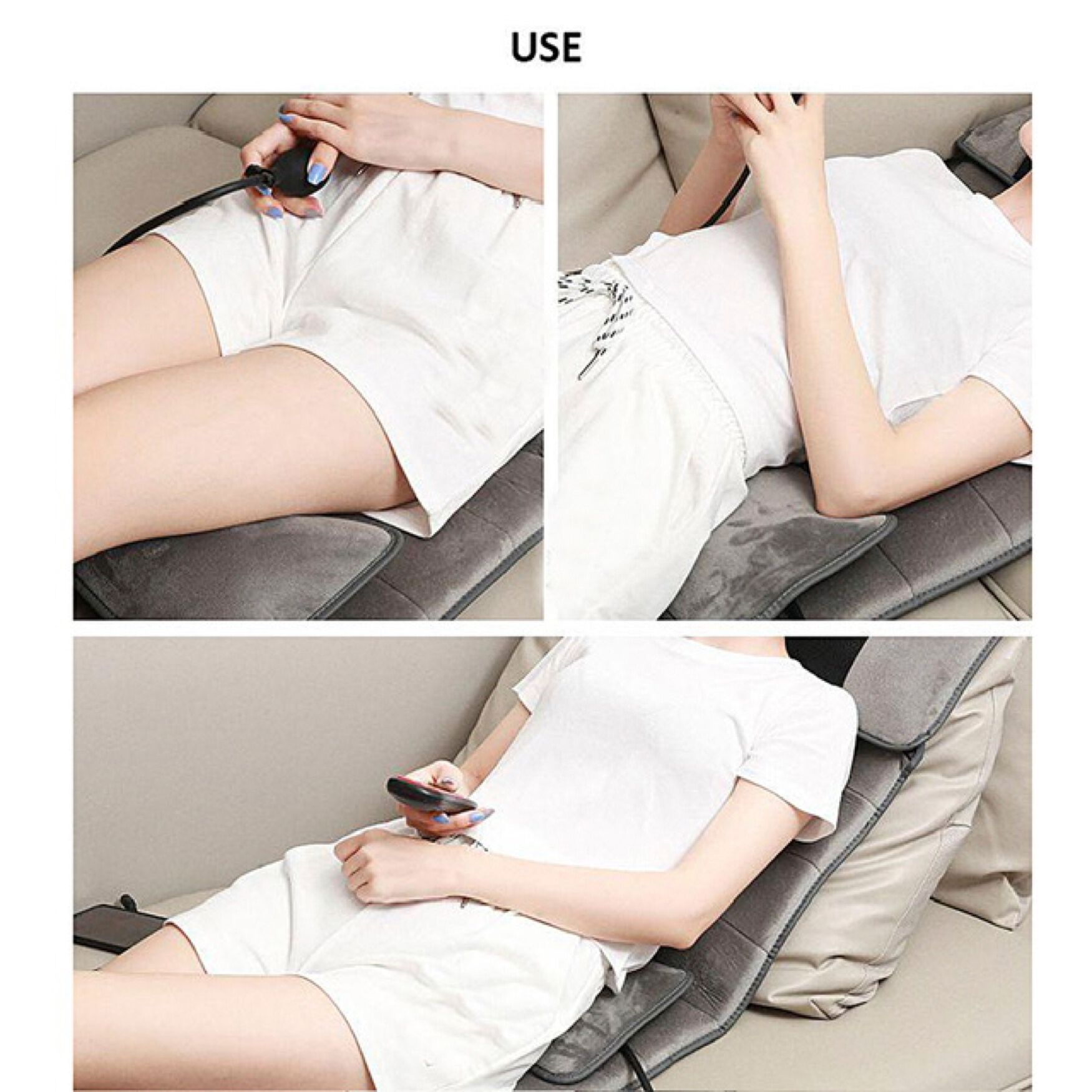 Therapeutic 4-in-1 Massage Therapy Mattress, GRAY, on-hover image number 1