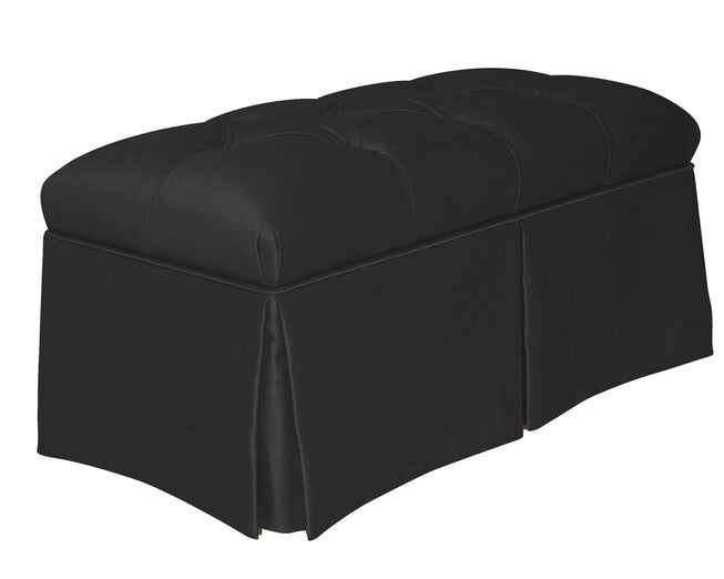 Skirted Storage Bench in Shantung, , on-hover image number null
