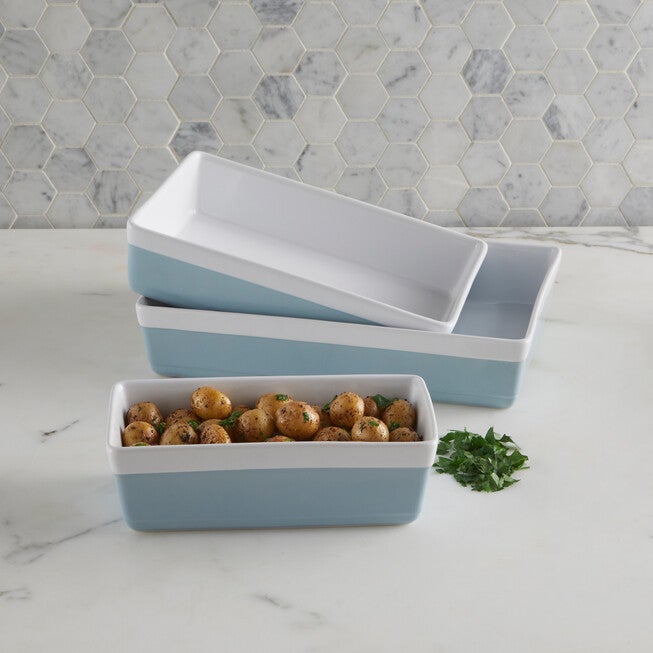 Martha Stewart 3-Piece Baker Set, BLUE WHITE, hi-res image number null