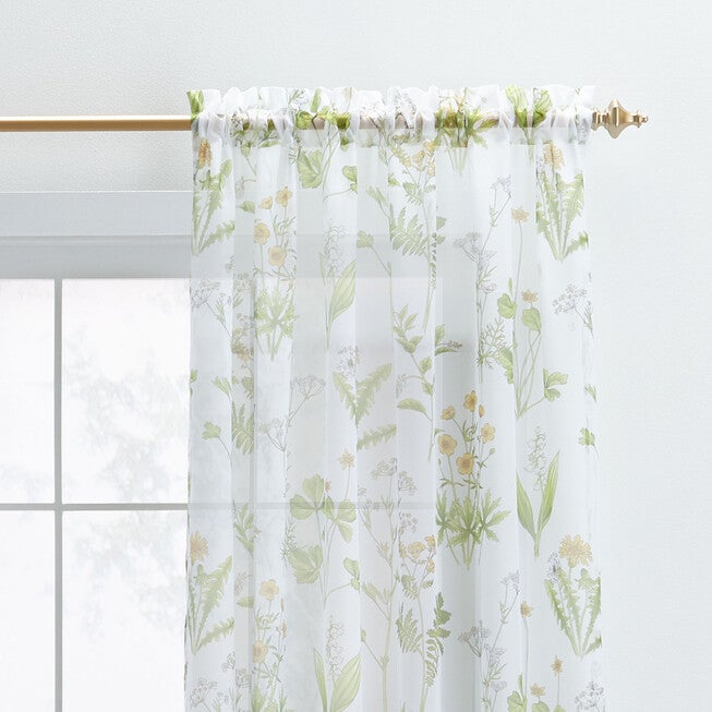 BH Studio Meadow Printed Voile Rod-Pocket Panel, , alternate image number null