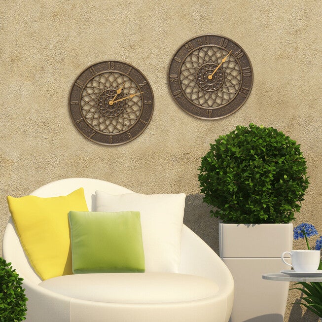 Spiral 14 inches Indoor Outdoor Wall Clock, , alternate image number null