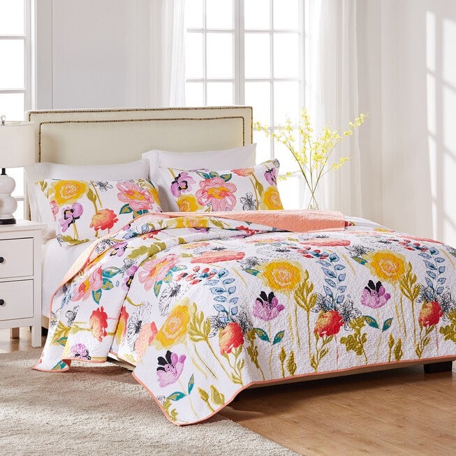Watercolor Dream Quilt Set , WHITE, hi-res image number 0