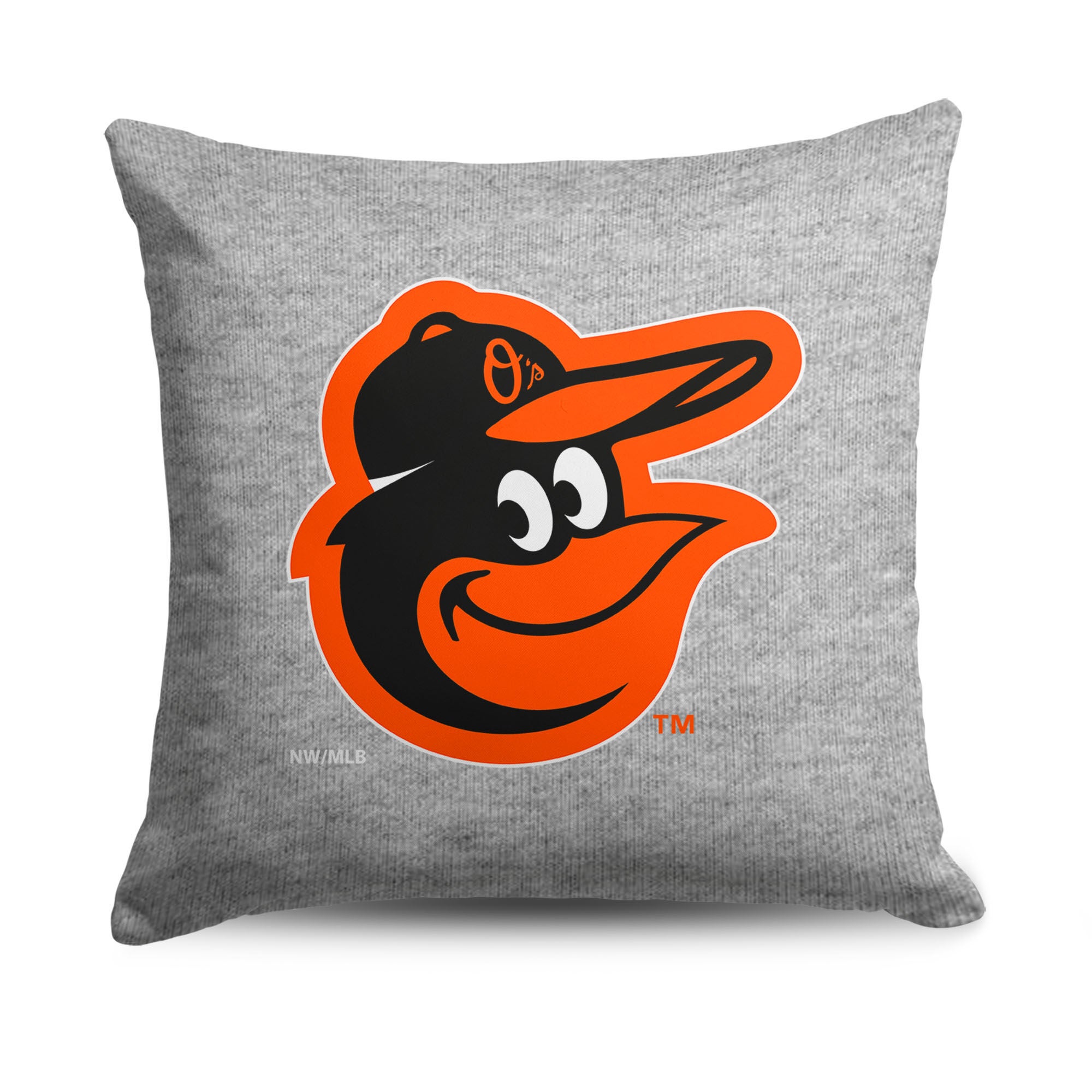 Baltimore Orioles MLB Primary Sweatshirt PIllow 16 Inches, GRAY, hi-res image number 0