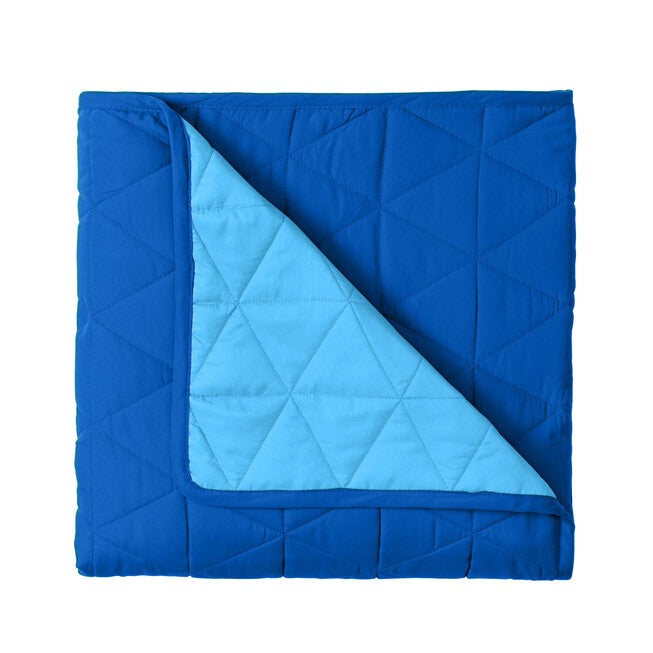 BH Studio Triangle Reversible Quilt, OCEAN BLUE MARINE BLUE, hi-res image number 0
