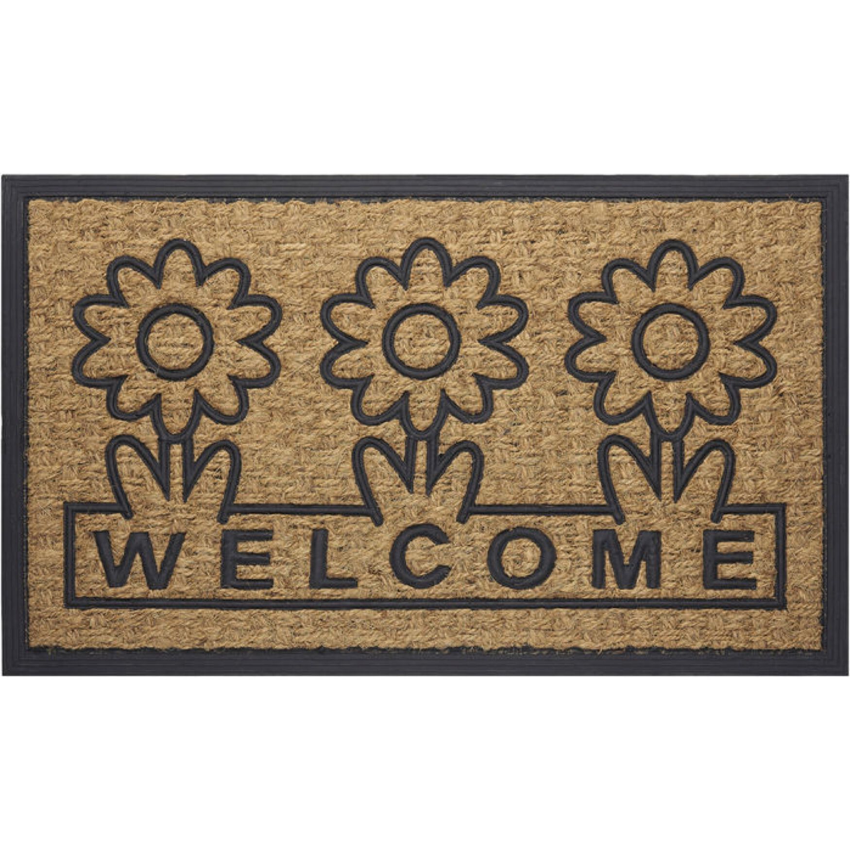 Coco Mat Daisy 18 inches x 30 inches, BROWN FLOWER, hi-res image number 0
