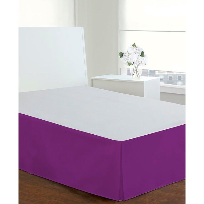 Luxury Hotel Classic Tailored 14 inches Drop Purple Bed Skirt, , on-hover image number 1