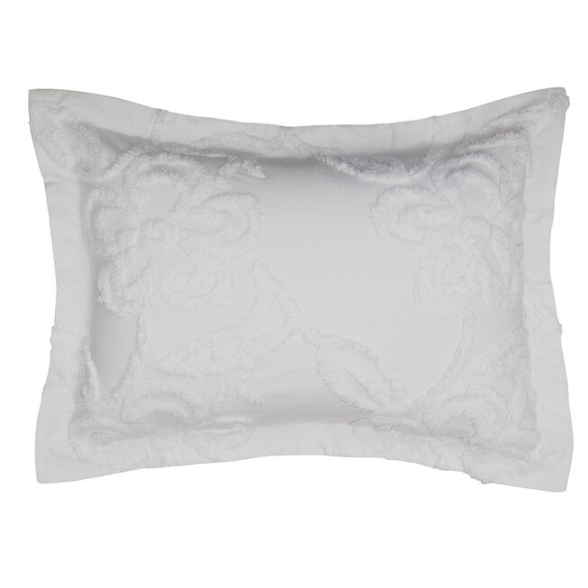 Flora Chenille Sham, WHITE, hi-res image number 0