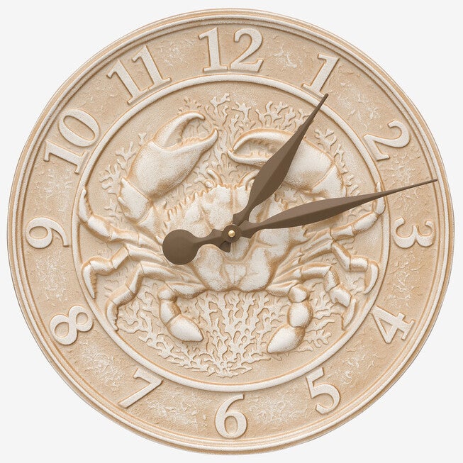 Crab Sealife Clock, LIMESTONE, hi-res image number null
