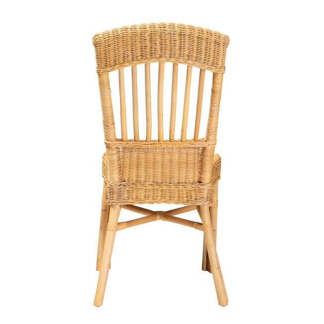 Barito Modern Bohemian Natural Brown Rattan Dining Chair, , alternate image number 3