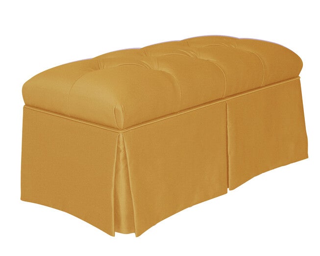 Skirted Storage Bench in Shantung, , alternate image number null