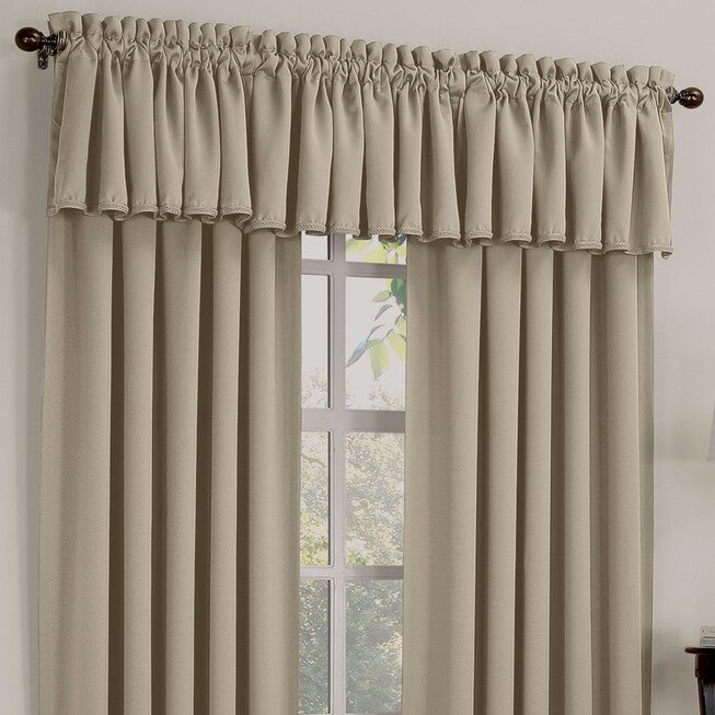 Madison Room Darkening Rod-Pocket Valance, STONE, hi-res image number null