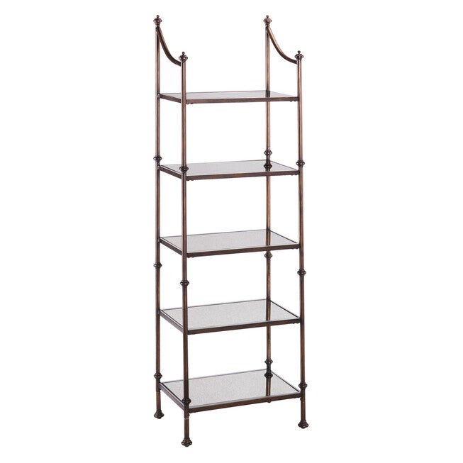 Thorton Metal and Antiqued Mirror Etagere, , on-hover image number null