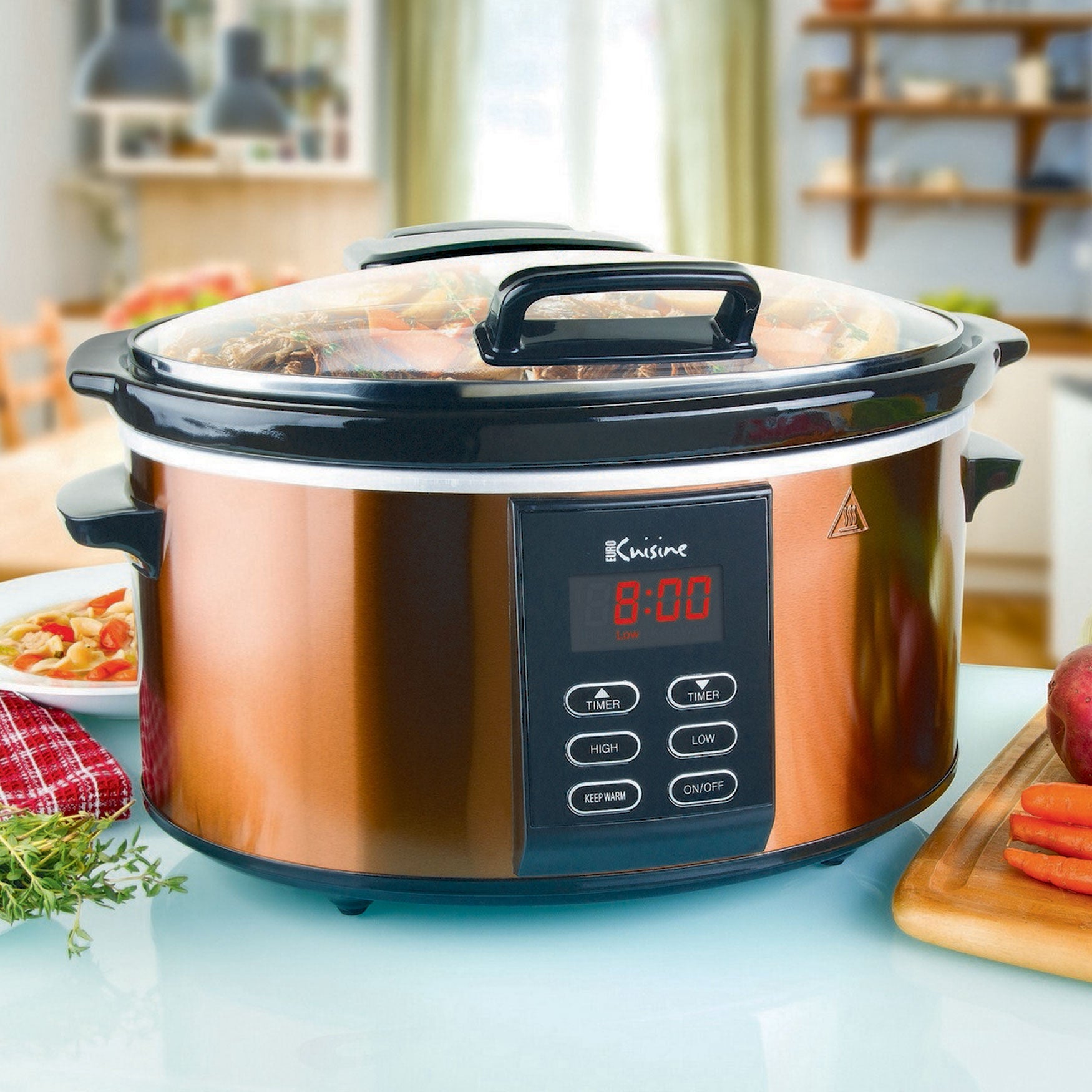 Euro Cuisine Slow Cooker, COPPER, hi-res image number 0