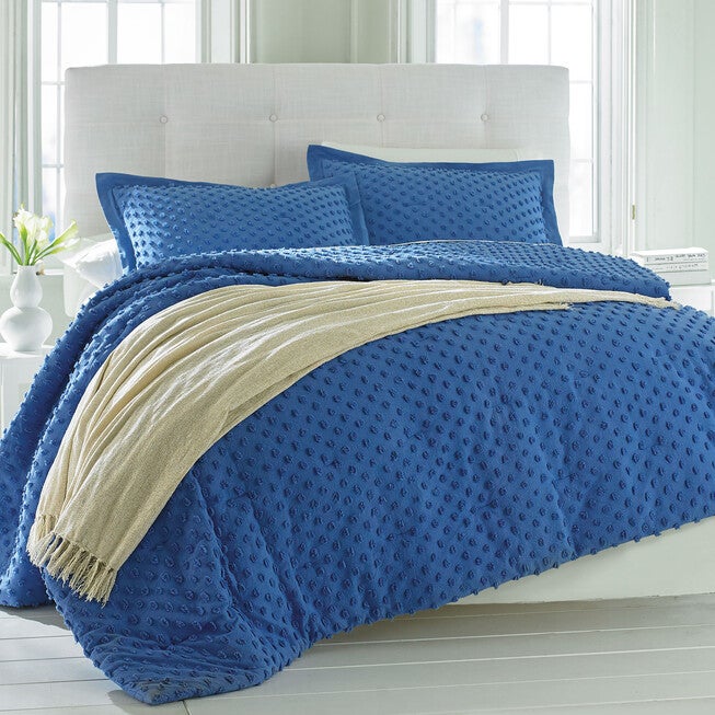 Piper Chenille Dot Comforter, PERIWINKLE, hi-res image number 0