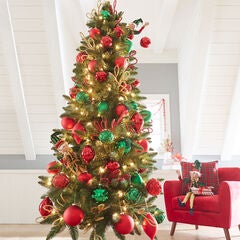 Fully Decorated Pre Lit 6 Ft Pop Up Christmas Tree Plus Size
