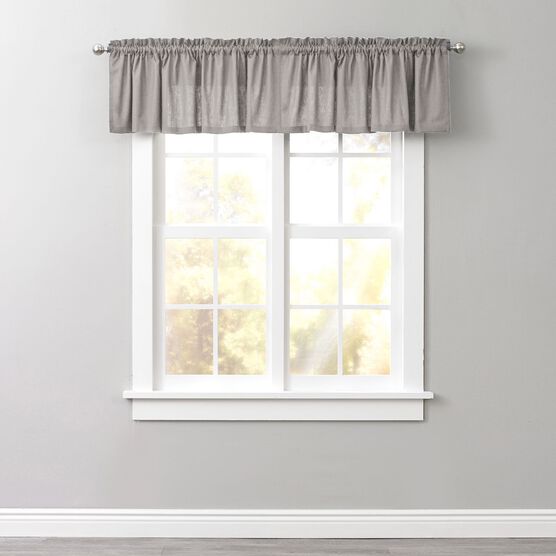 Poly Cotton Canvas Rod-Pocket Valance, SILVER, hi-res image number null