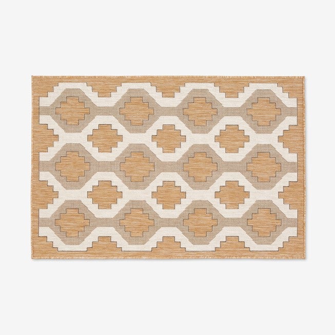 Carmel Indoor/Outdoor Geo Rug 3 feet 3 inches x 4 feet 11 inches, SAND, hi-res image number null
