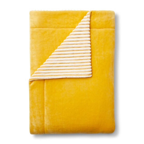 RIBBED BLANKET, GOLD, hi-res image number null