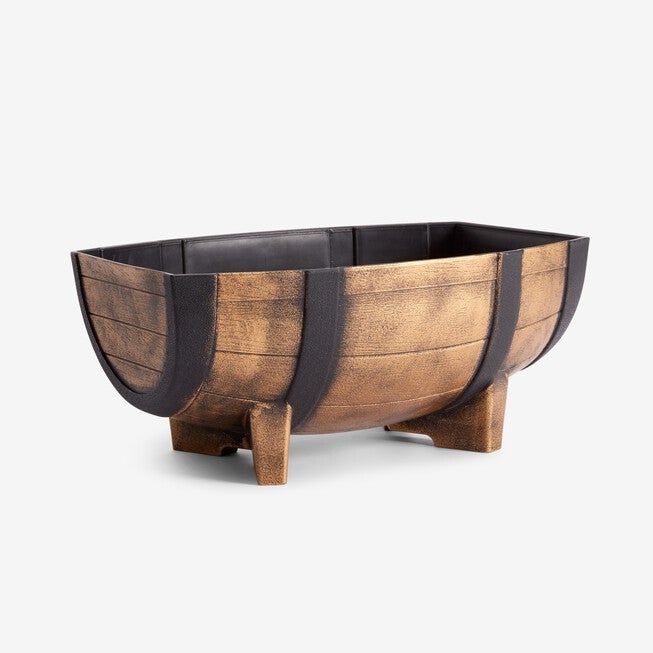 Single Large Half Barrel Planter, BRONZE, hi-res image number 0
