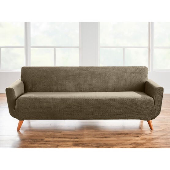 BH STUDIO BASKETWEAVE extra-long STRETCH SLIPCOVER, OLIVE, hi-res image number null