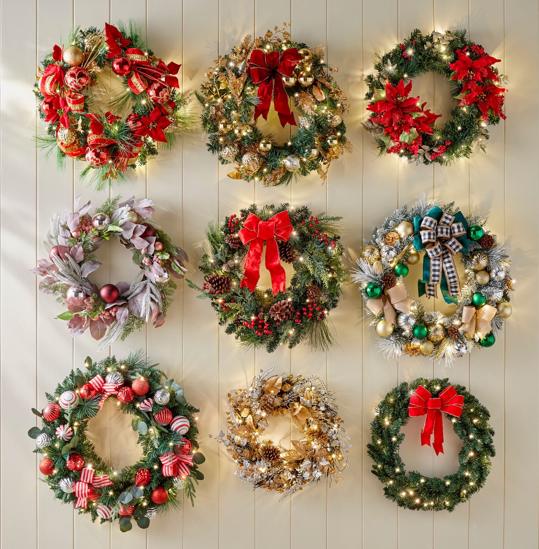 Blush Christmas Wreath, PINK MULTI, on-hover image number 1