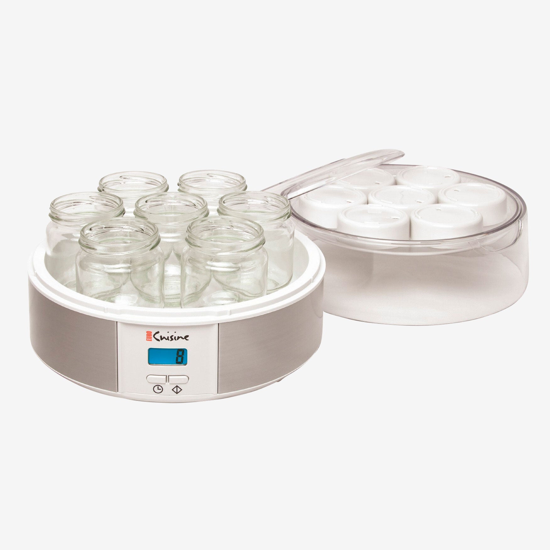 Euro Cuisine Electric Digital Automatic Yogurt Maker with 7 Glass Jars, , alternate image number 2