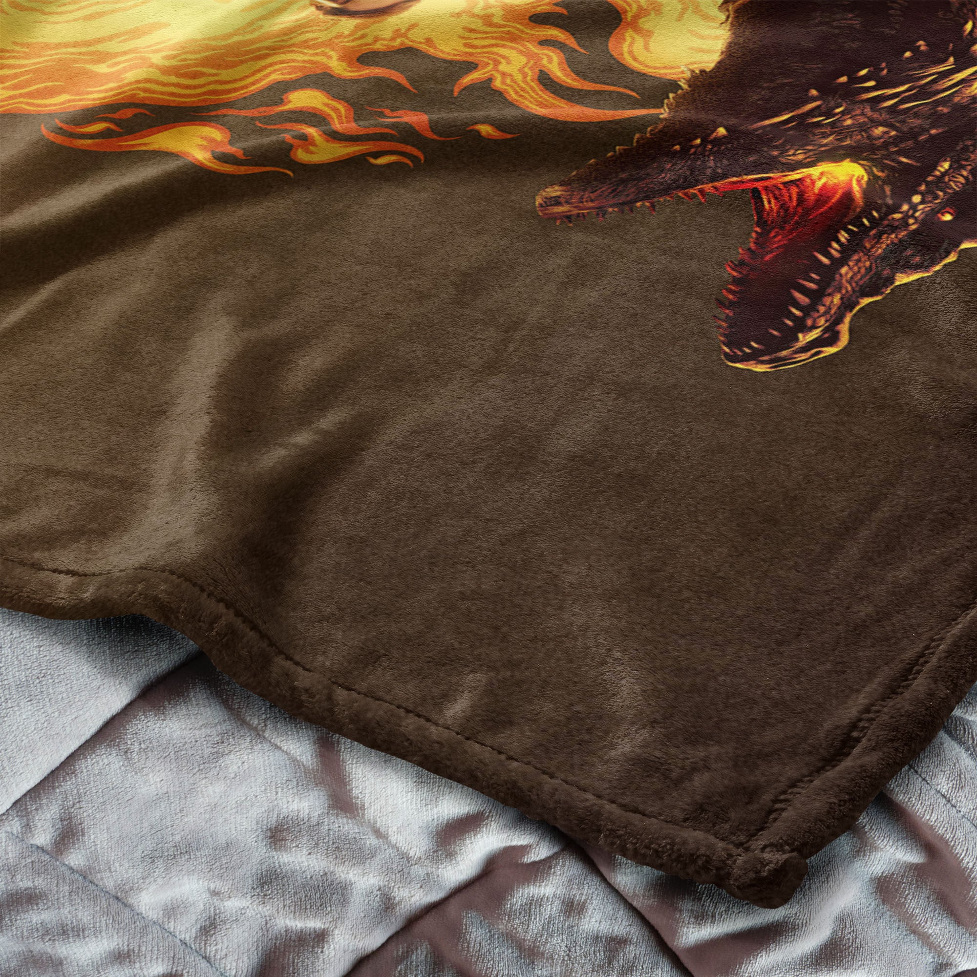 Warner Bros. House of the Dragon Fire and Blood Reigns Silk Touch Throw Blanket 40x50 Inches, YELLOW, alternate image number 4