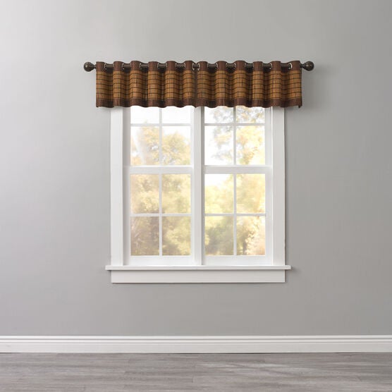 Bamboo Grommet Valance, HONEY OAK BROWN, hi-res image number null