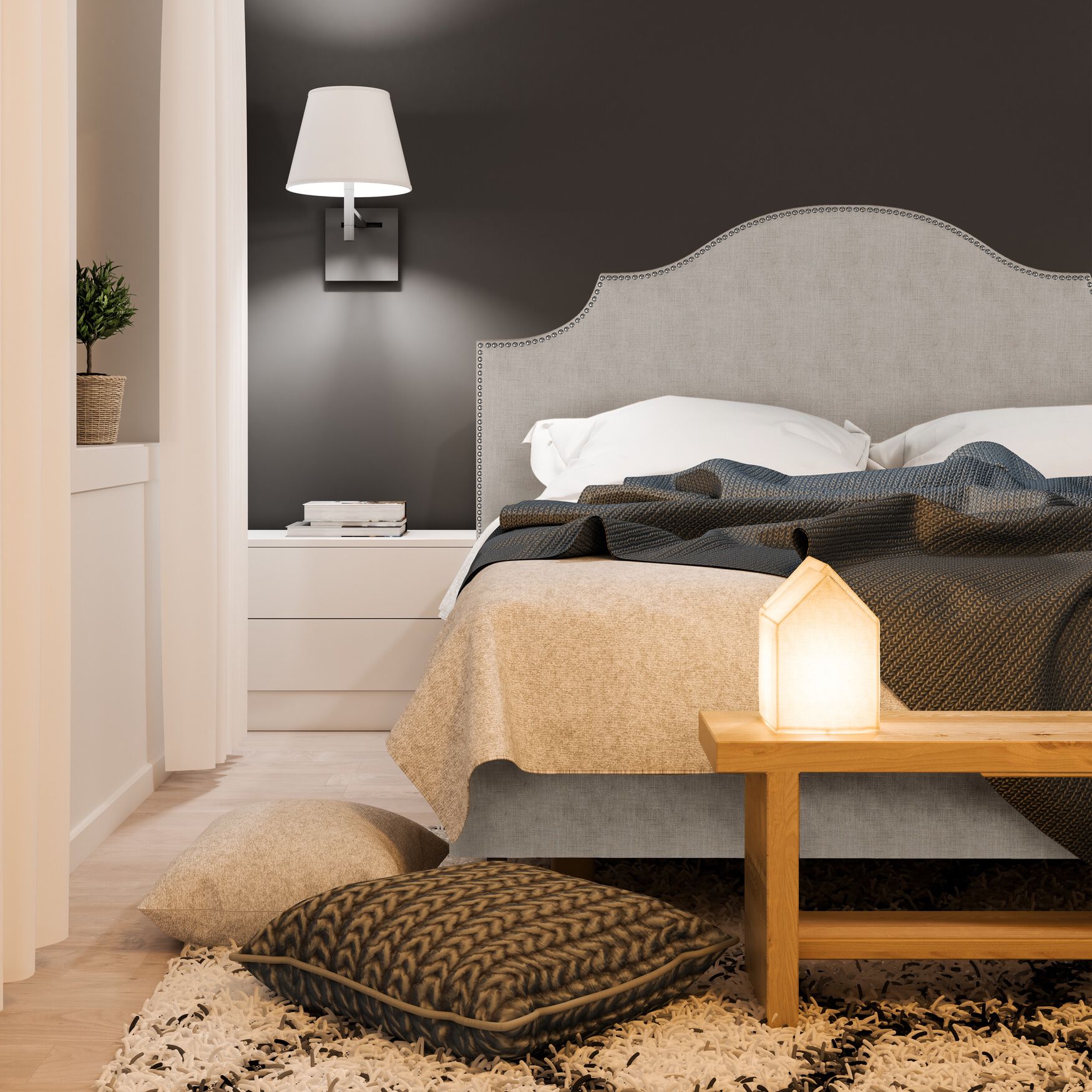 Nail Button Notched Bed, , alternate image number 5