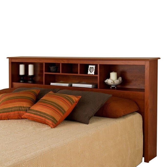 Monterey Cherry King Bookcase Headboard, CHERRY, hi-res image number 0